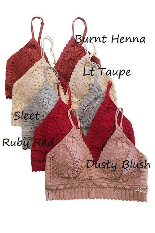 Lace Bralette | Ruby Red