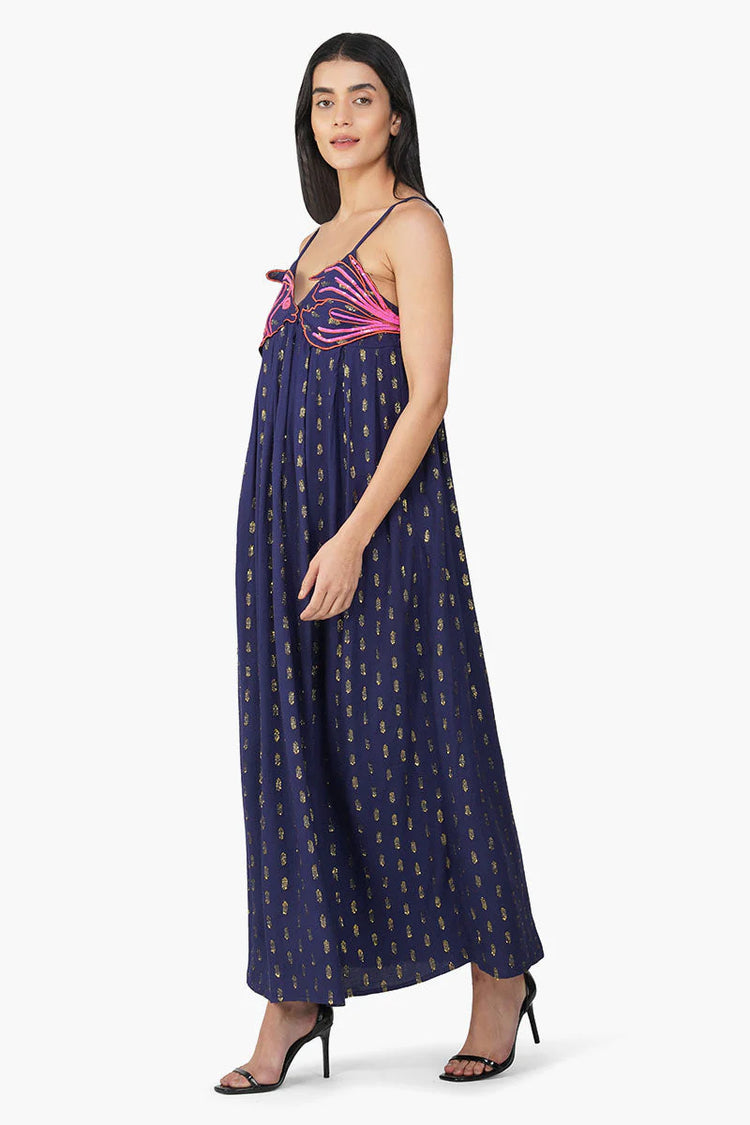 Bowfin Fish Embellished Dress | Navy