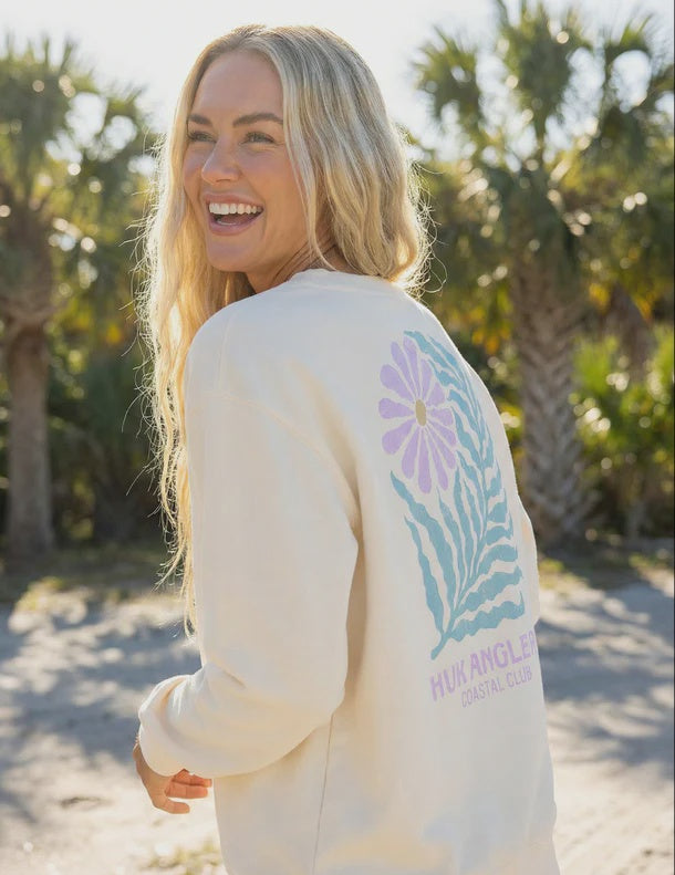 Women's Edisto Coastal Club Terry Crew | Egret