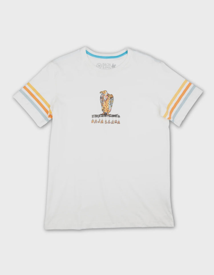 Perched and Striped Graphic Tee | White