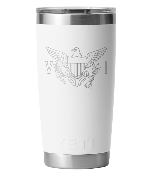 Engraved 20 oz. Tumbler | VI Flag | White