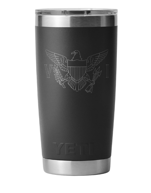 Engraved 20 oz. Tumbler | VI Flag | Black