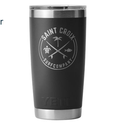 Engraved 20 oz. Tumbler | Surf Co. Logo | Black