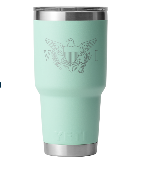 Engraved 30 oz. Tumbler | VI Flag | Seafoam