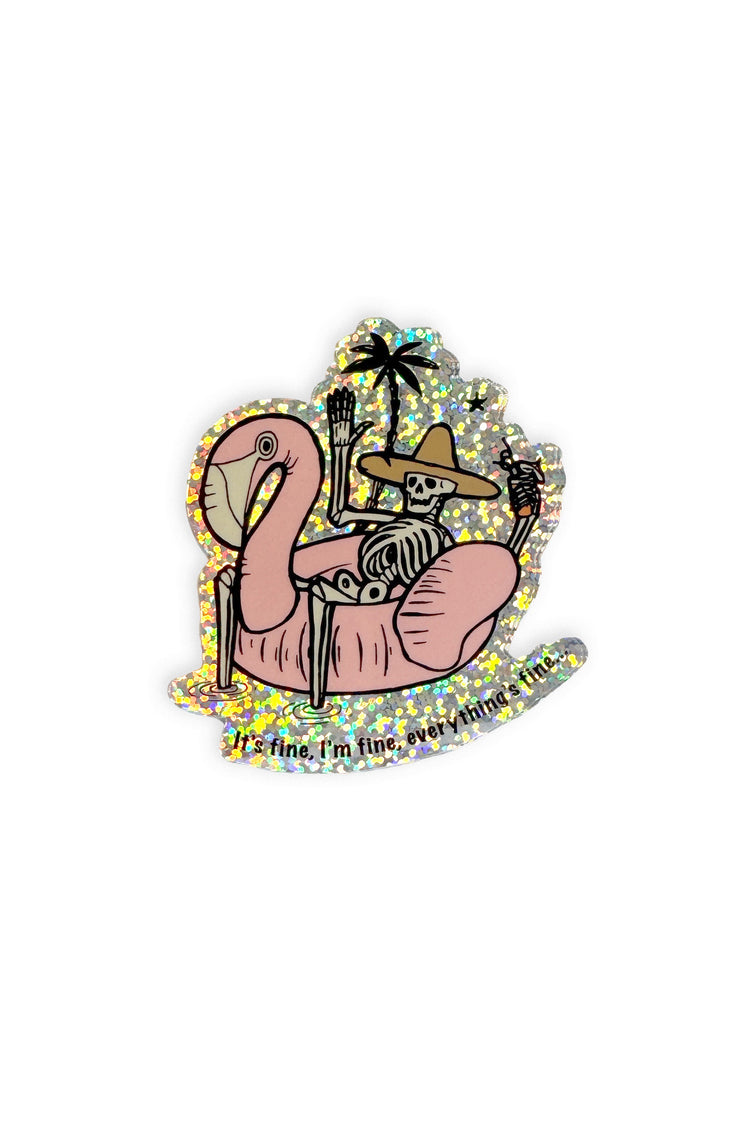 I'm Fine Skeleton Sticker