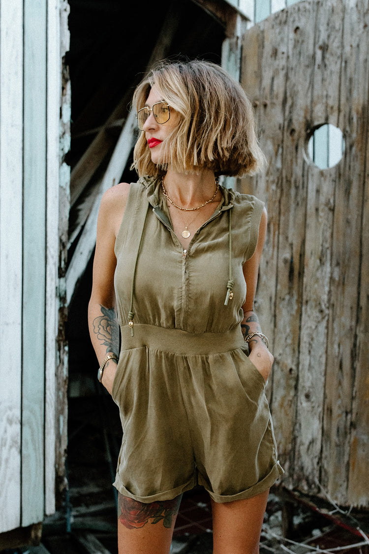 Slay All Day Hooded Romper
