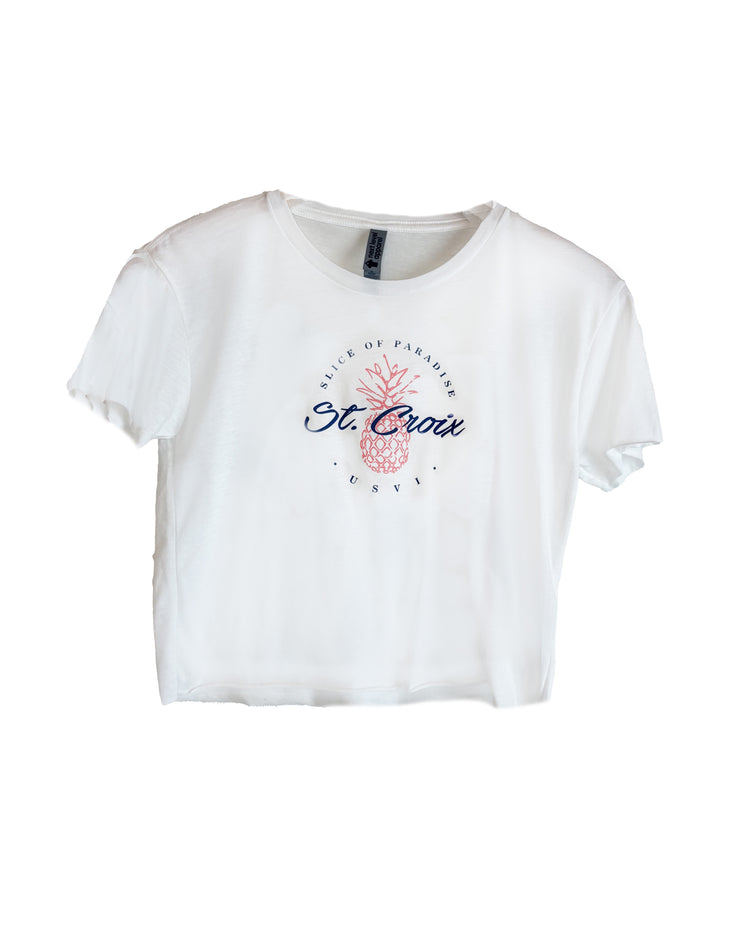 Women's Slice of Paradise Crop Tee | White