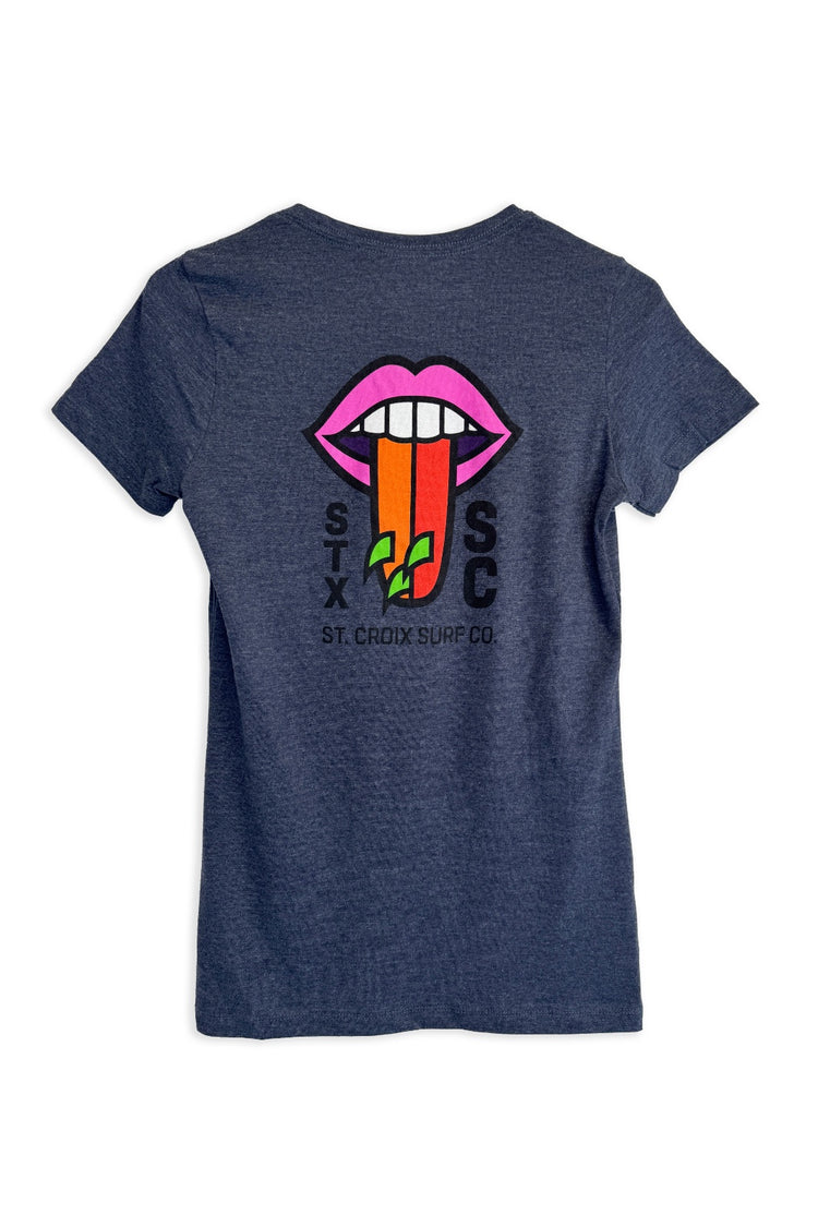 Ladies STX Surf Co. Tongue Tee | Heather Navy