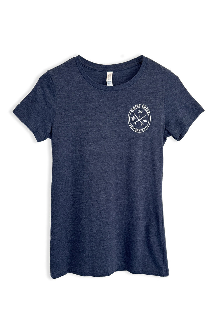 Ladies STX Surf Co. Tongue Tee | Heather Navy