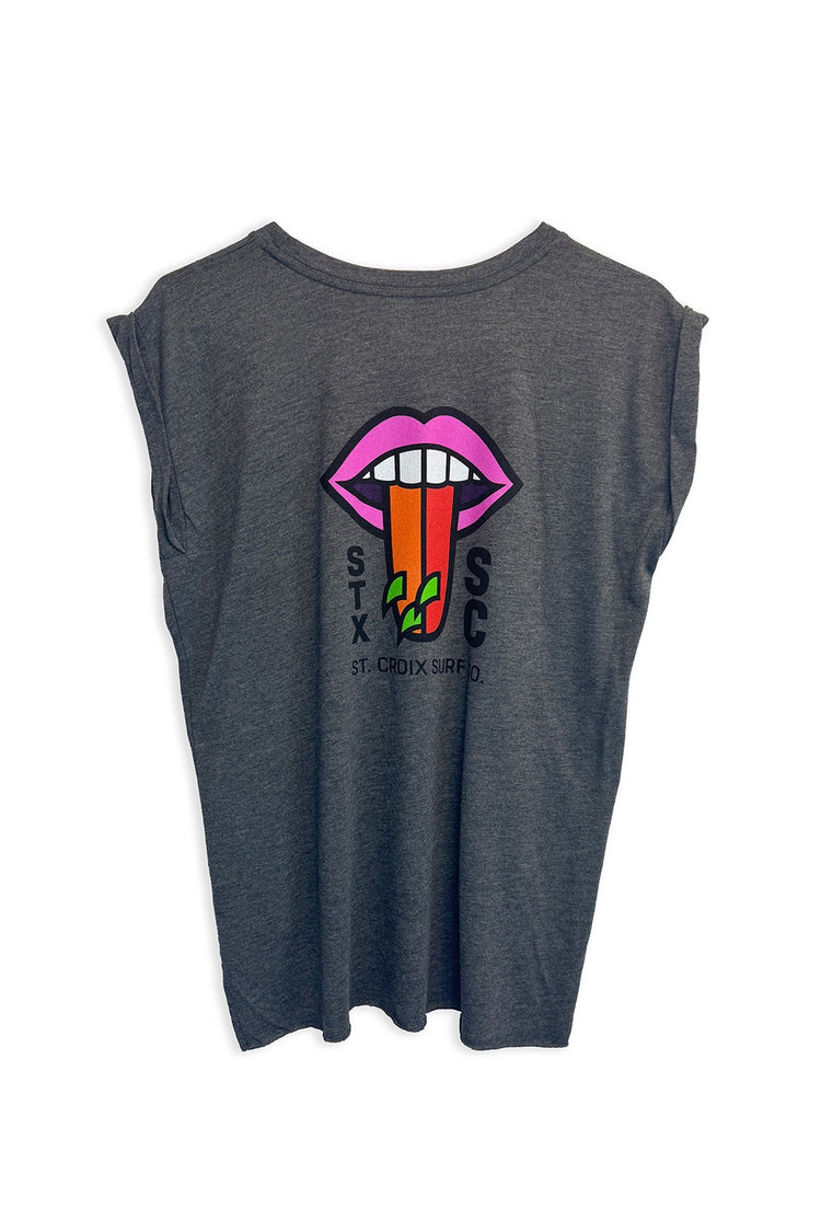 Ladies STX Surf Co. Tongue Tee | Dark Grey Heather
