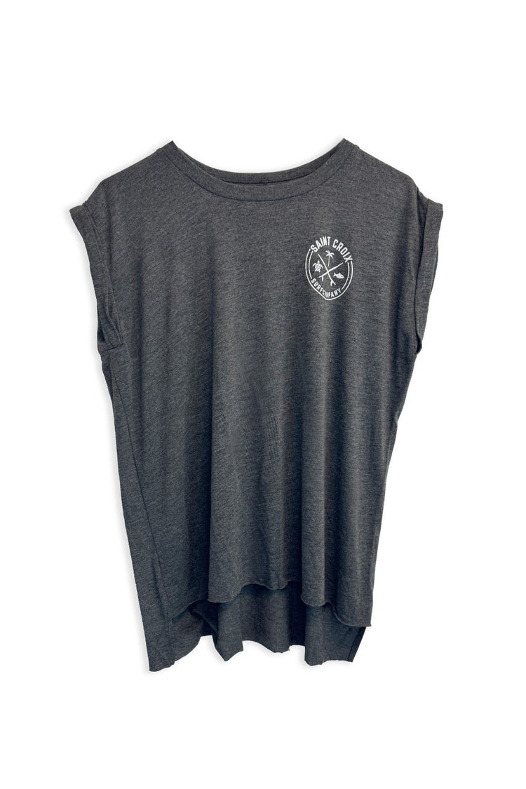 Ladies STX Surf Co. Tongue Tee | Dark Grey Heather