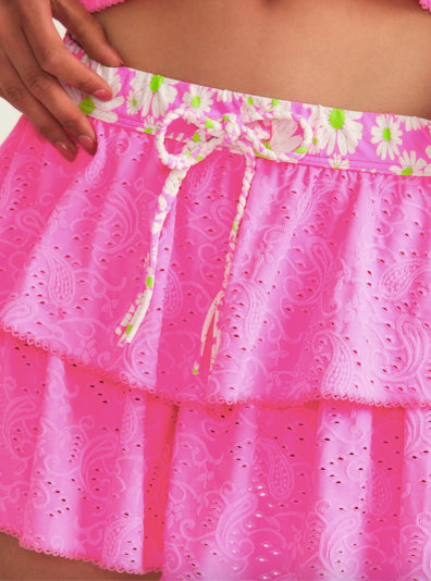 Paisley Tiered Mini Skirt