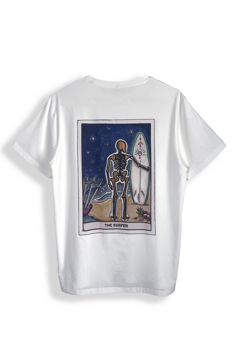 Skeleton Tarot Card Tee | White