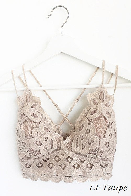 Crochet Lace Bralette | Light Taupe