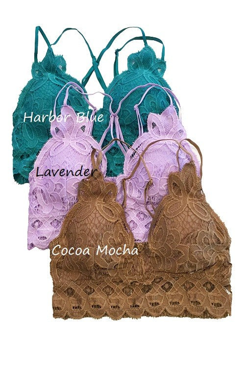 Crochet Lace Bralette | Harbor Blue
