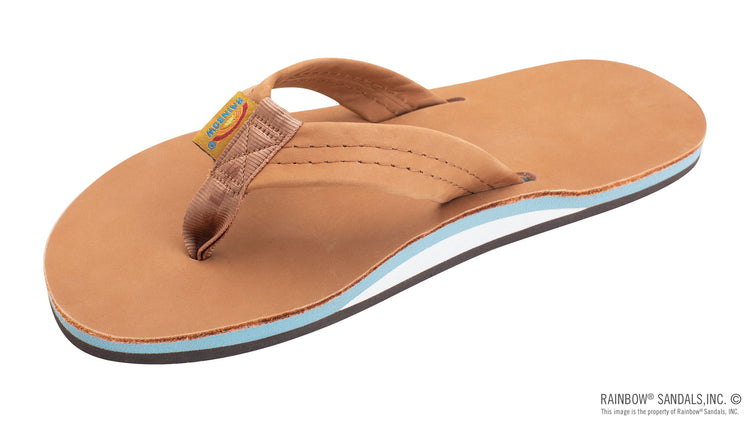 Men's Classic Leather Sandal | Tan & Blue
