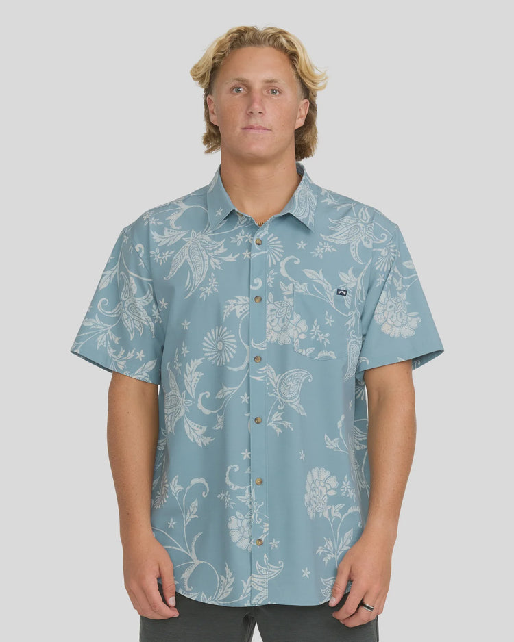 Cabana Short Sleeve Woven Shirt | Blue Fog