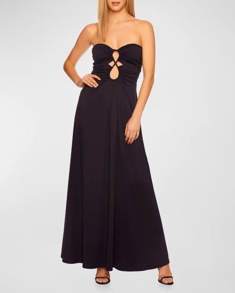 Circle Front Maxi Dress | Black