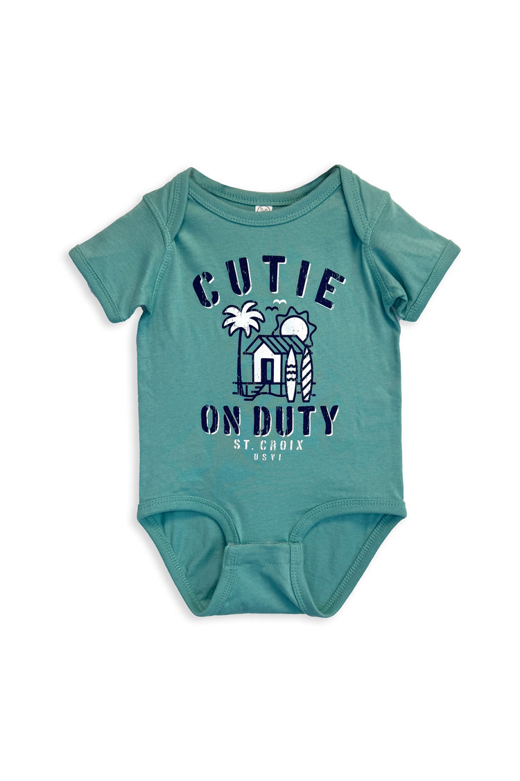 Cutie on Duty Youth Onesie | Teal