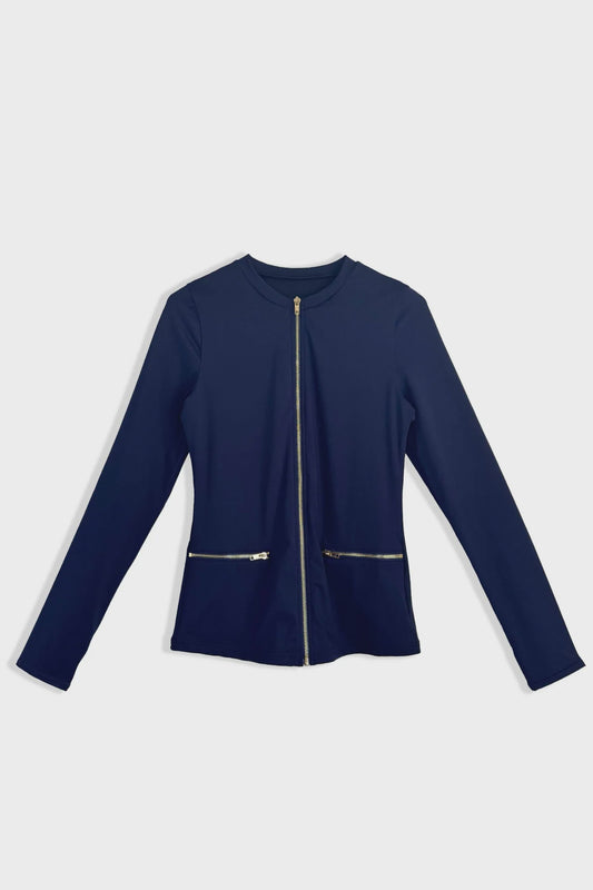Full Length Zip-up Sun Shirt | Nauti Navy