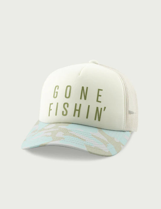 Gone Fishin Trucker Hat | Egret