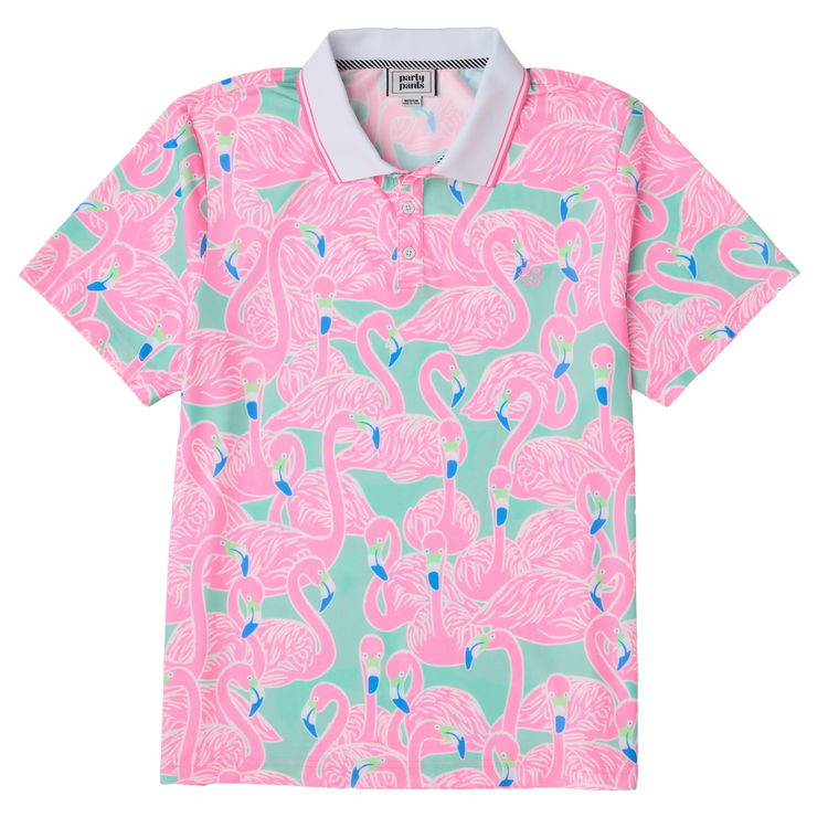 Buncha Mingos Polo Shirt | Pink & Green