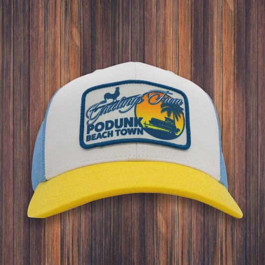Podunk Beach Town Snapback | Yellow