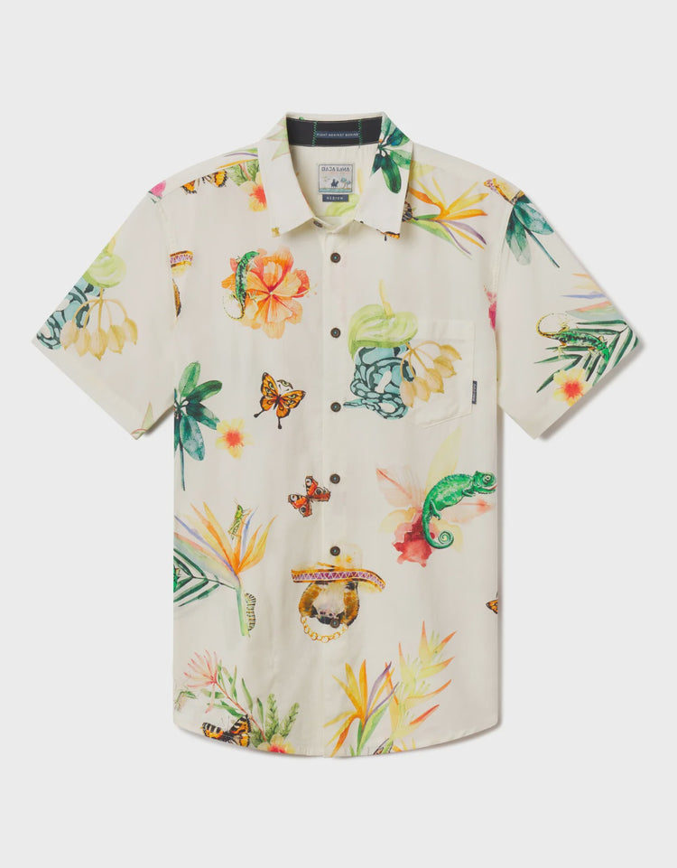 Land Before Floral Button Up