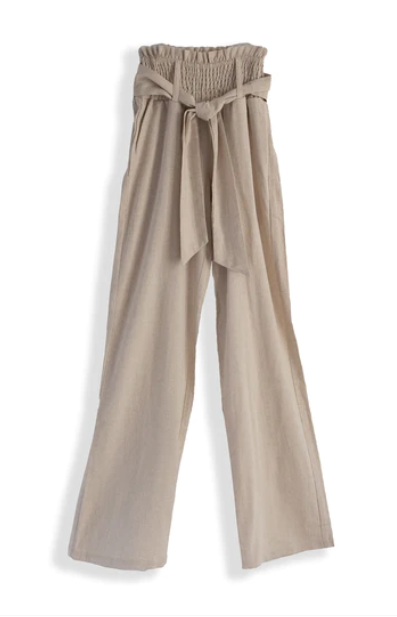 Women's Smocked Linen Pants