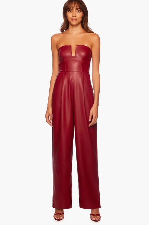 Leather Wire Tube Jumpsuit