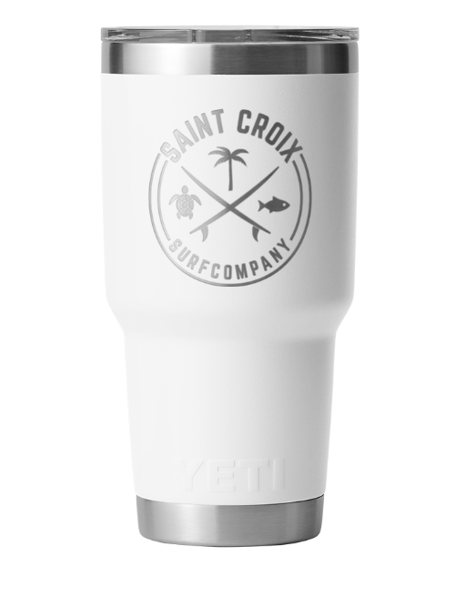 Engraved 30 oz. Tumbler | Surf Co. Logo | White