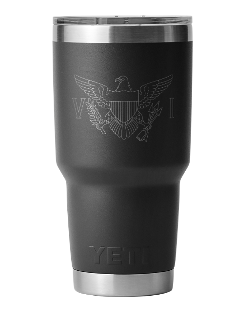 Engraved 30 oz. Tumbler | VI Flag | Black