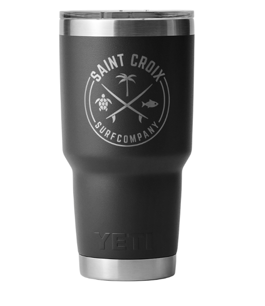 Engraved 30 oz. Tumbler | Surf Co. Logo | Black