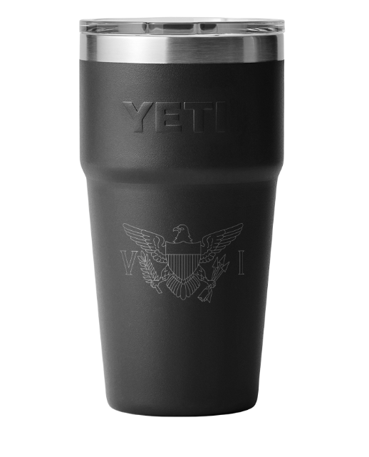 Engraved 20 oz. Stackable Tumbler | VI Flag | Black