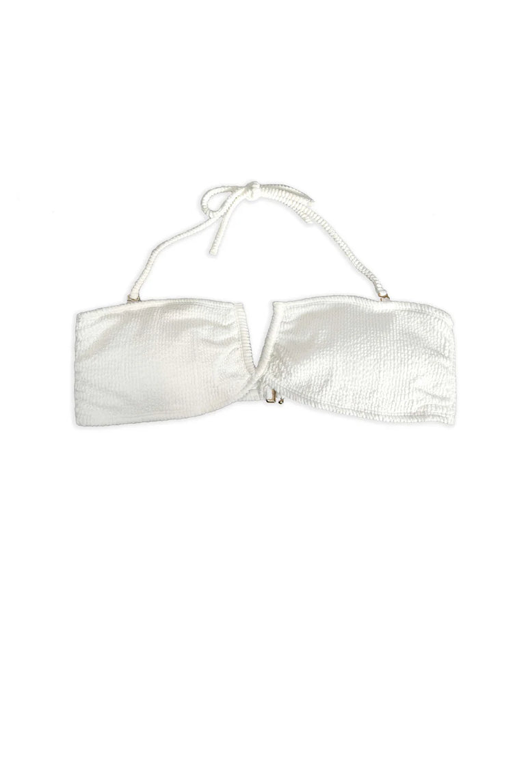 V-Wire Bandeau Bikini Top | White