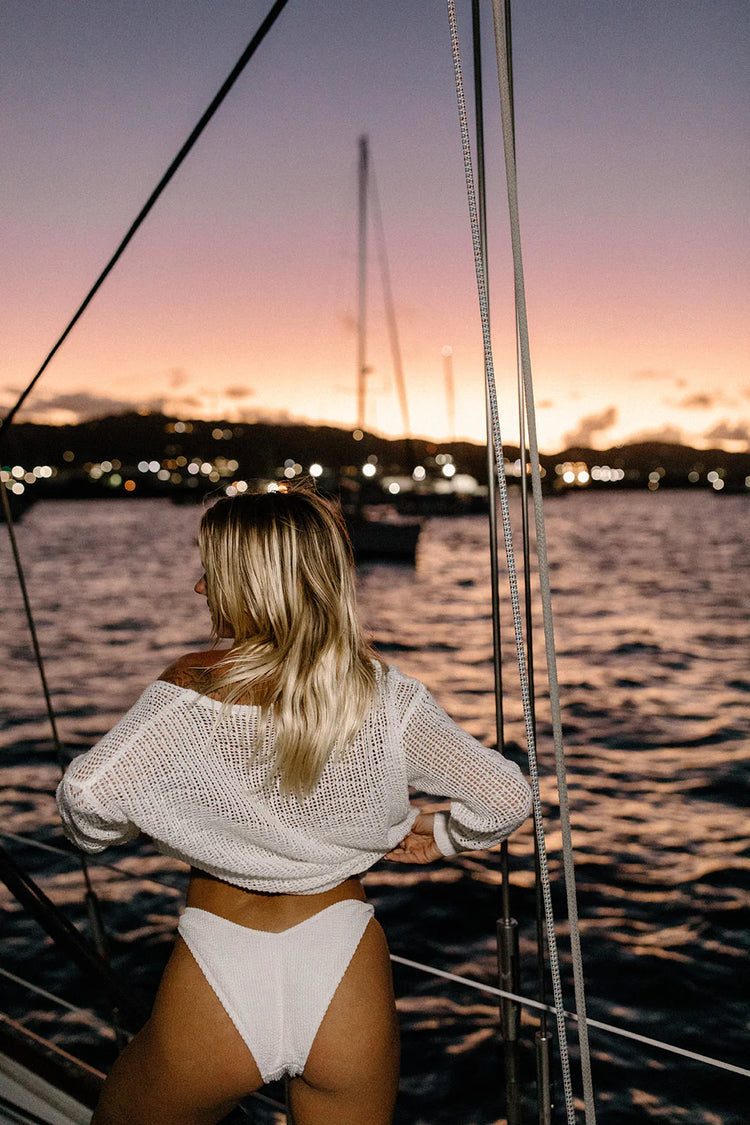 VI Nice High Hip Bikini Bottom | White