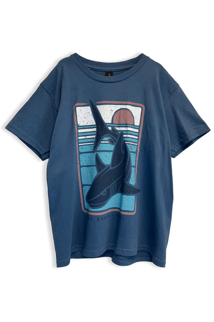 Youth Shark Tee | Indigo