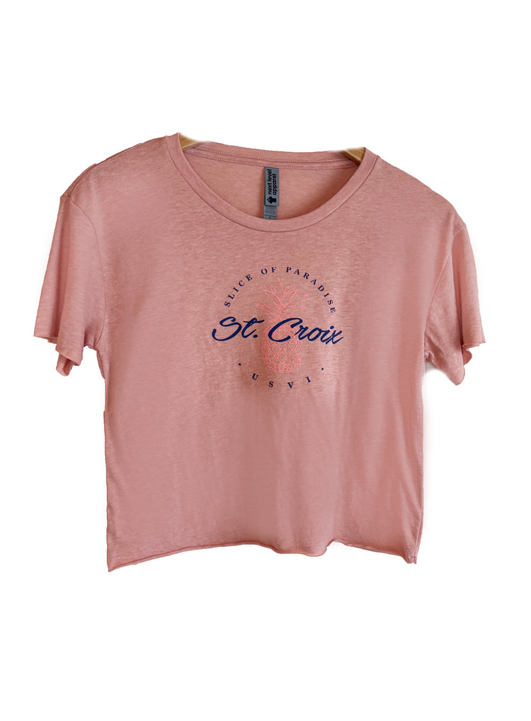 Women's Slice of Paradise Crop Tee | Desert Pink