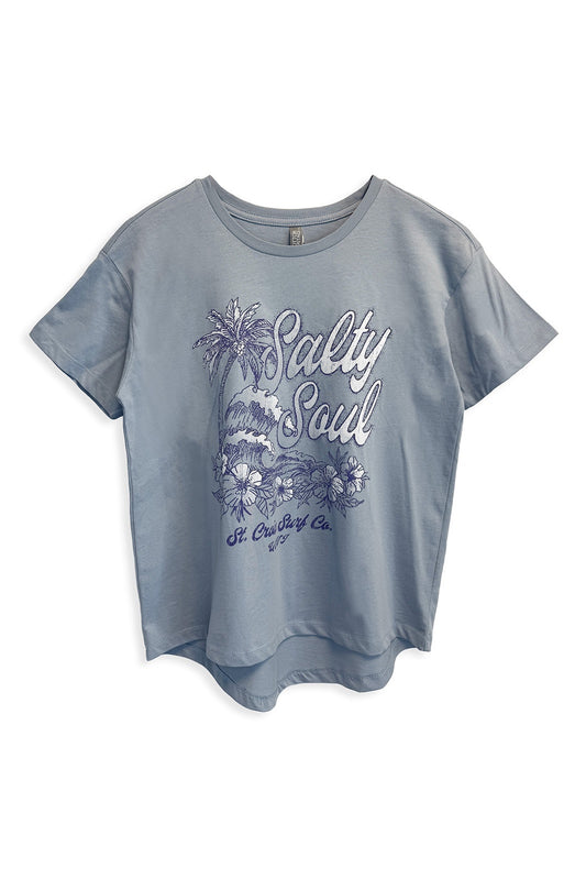 Salty Soul Tee | Washed Blue