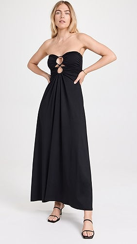 Circle Front Maxi Dress | Black