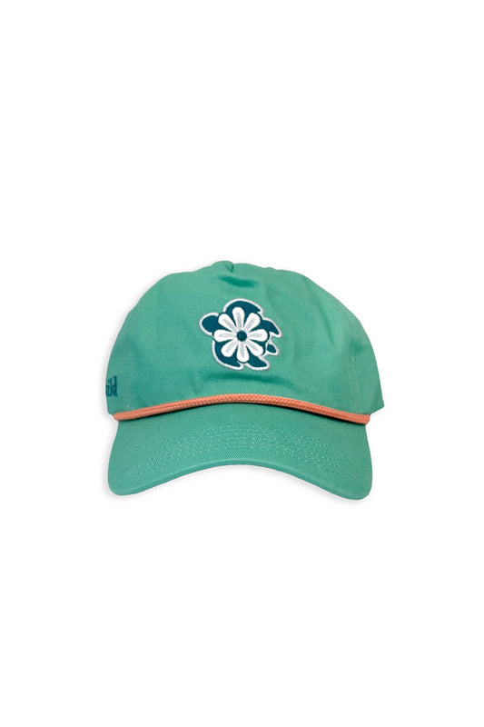 Floral Turtle Kids Hat | Teal
