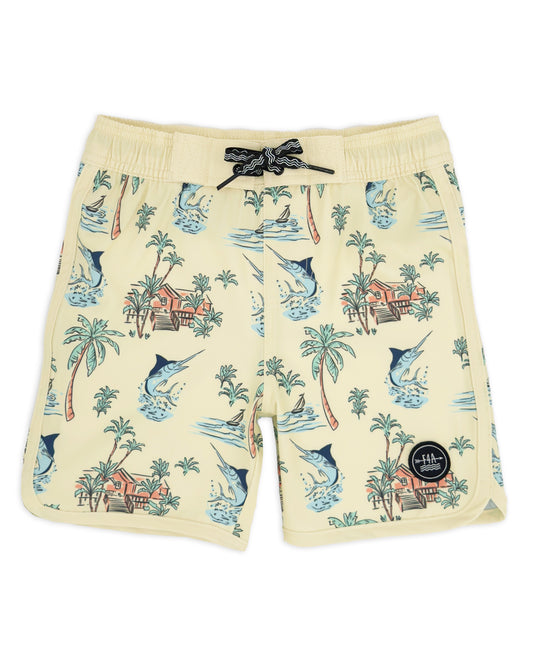 Boys Scallop Boardshort | Sun Glow