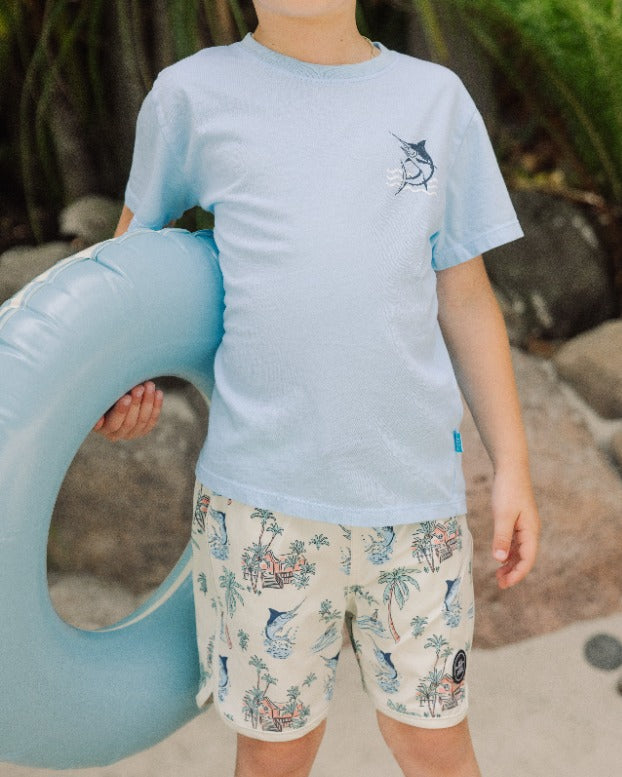 Boys Scallop Boardshort | Sun Glow