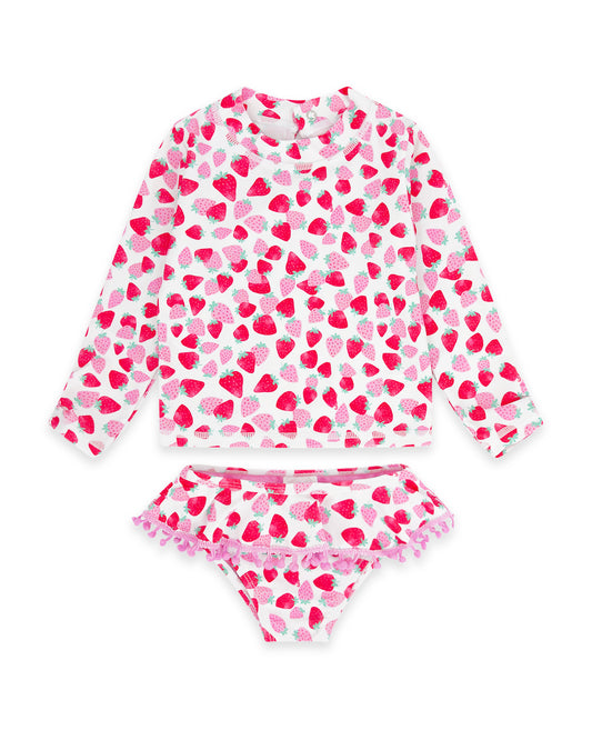 Girls Sandy Toes Rashguard Swim Set