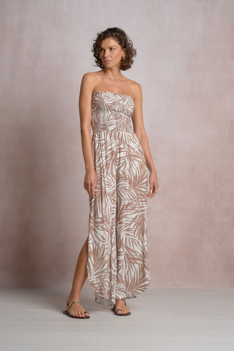 Strapless Smocked Jumper | Neutral