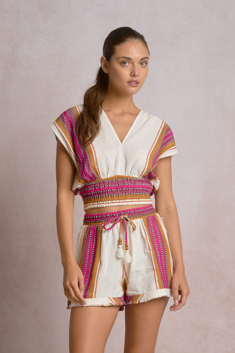 Boho Top | Natural Pink