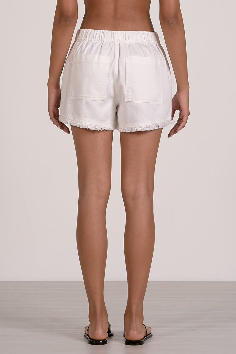 Angel Drawstring Short | White