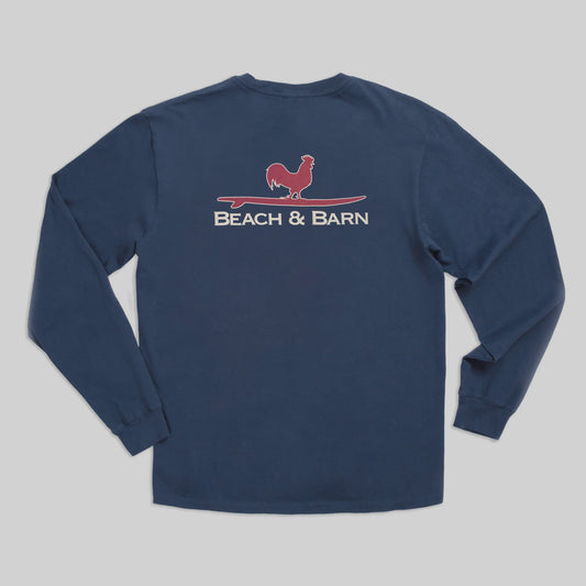 Surfing Rooster Long Sleeve Tee | Navy