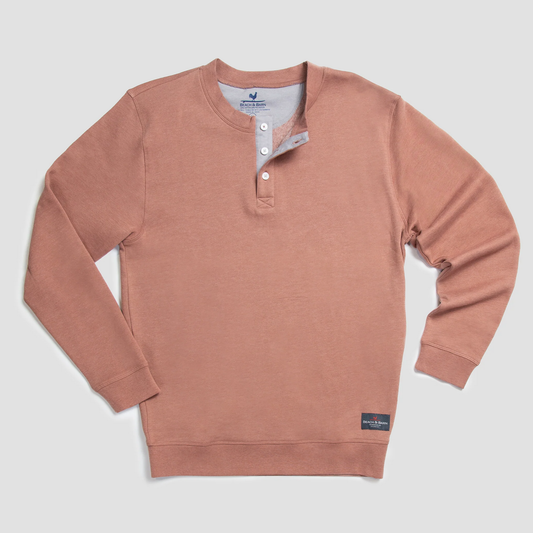 Brew Crew Henley Pullover Sweatshirt | Rust