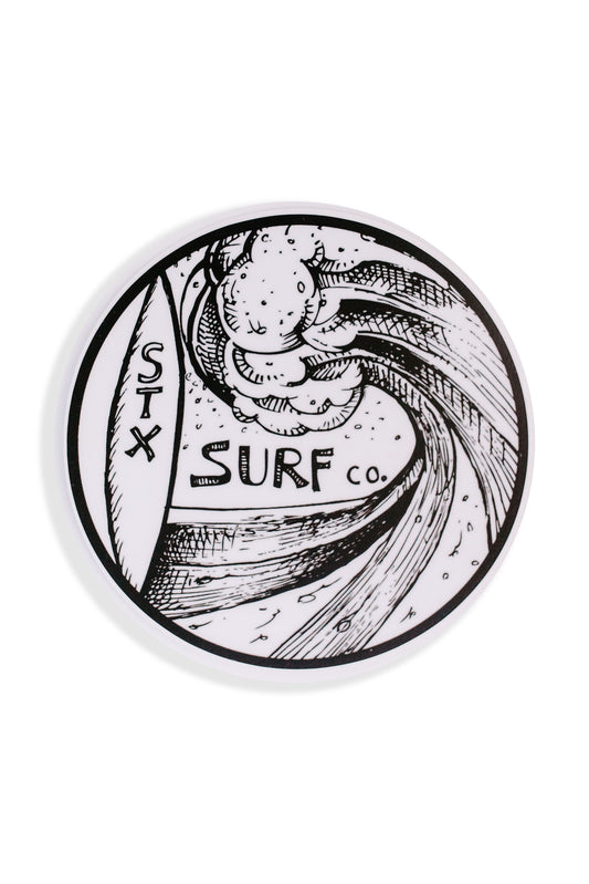 B&W stx surf wave sticker